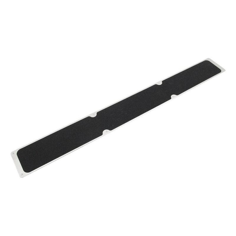 Černý hliníkový protiskluzový nášlap na schody FLOMA Bolt Down Plate - 1 m x 11,5 cm (cena za 1 ks)