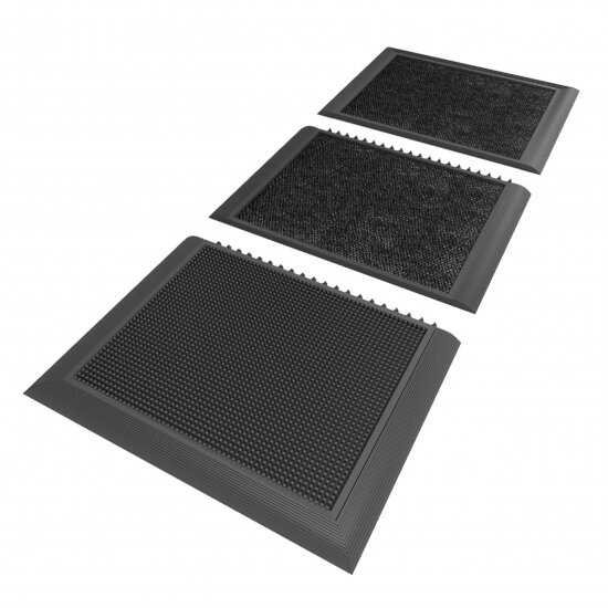 Černá gumová hygienická dezinfekční rohož Sani-Master - 200 x 91,4 x 1,9 cm (cena za 1 ks)