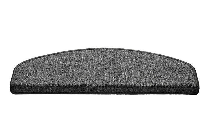Šedý kobercový půlkruhový nášlap na schody Paris - 25 x 65 cm (cena za 1 ks)