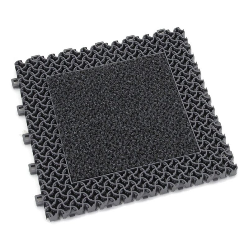 Šedá plastová textilní zátěžová vstupní rohož Modular 9900 - Aqua 85 (Bfl-S1) - 30 x 30 x 2,19 cm (cena za 1 ks)