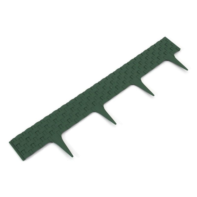 Zelený plastový palisádový zahradní obrubník FLOMA Ratan - délka 80 cm a výška 8 cm (cena za 1 ks)