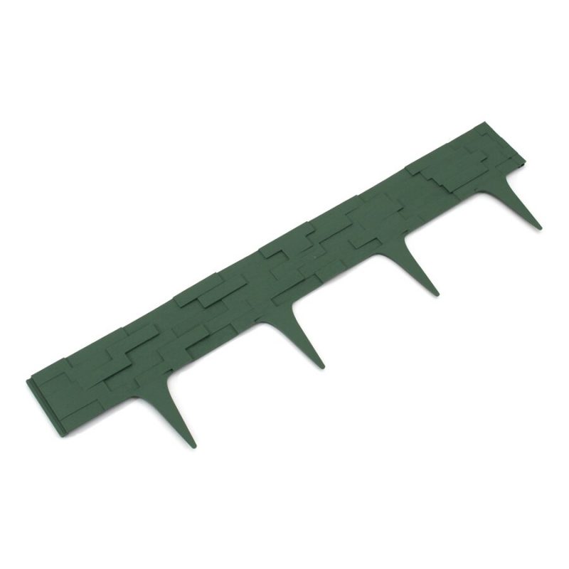 Zelený plastový palisádový zahradní obrubník FLOMA Stone - délka 80 cm a výška 8 cm (cena za 1 ks)