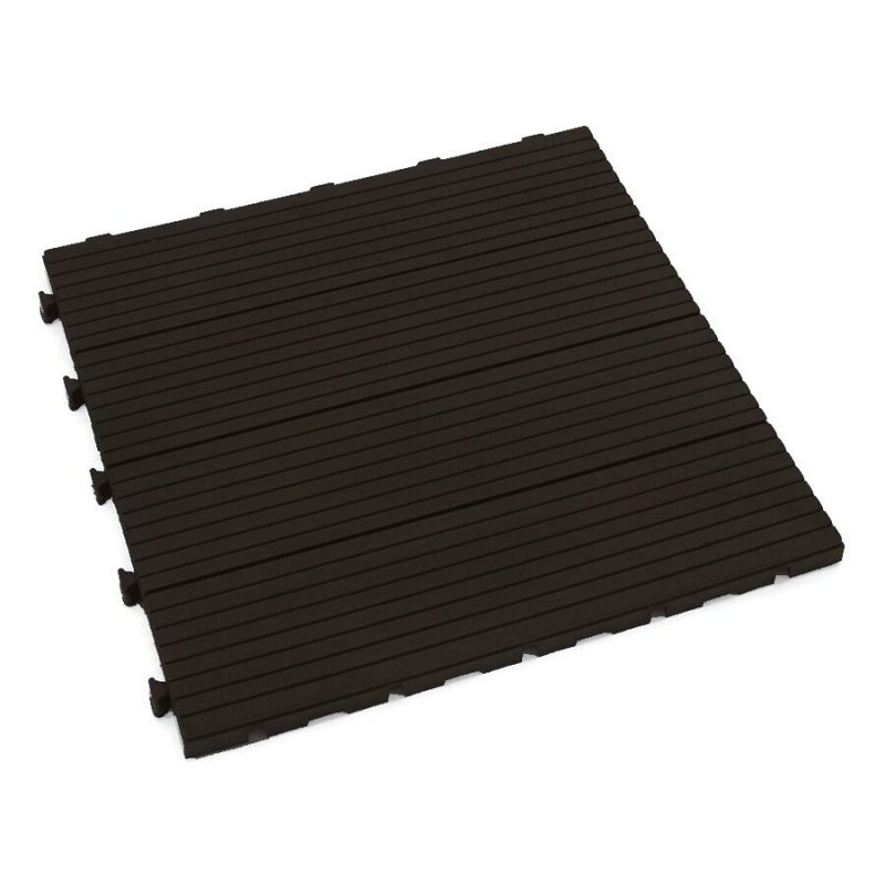 Hnědá gumová terasová dlažba FLOMA Cosmopolitan - 45,8 x 45,8 x 2,5 cm (cena za 1 ks)