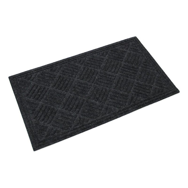 Antracitová textilní gumová čistící vstupní rohož FLOMA Parquet - 45 x 75 x 1,1 cm (cena za 1 ks)
