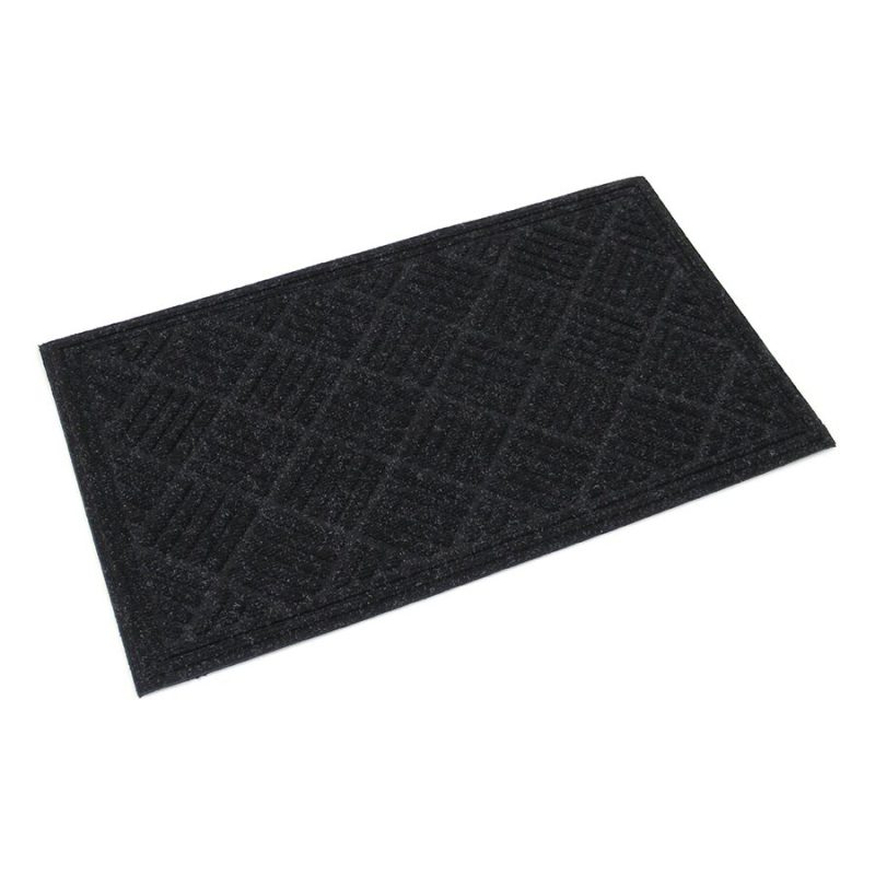 Černá textilní gumová čistící vstupní rohož FLOMA Parquet - 45 x 75 x 1,1 cm (cena za 1 ks)