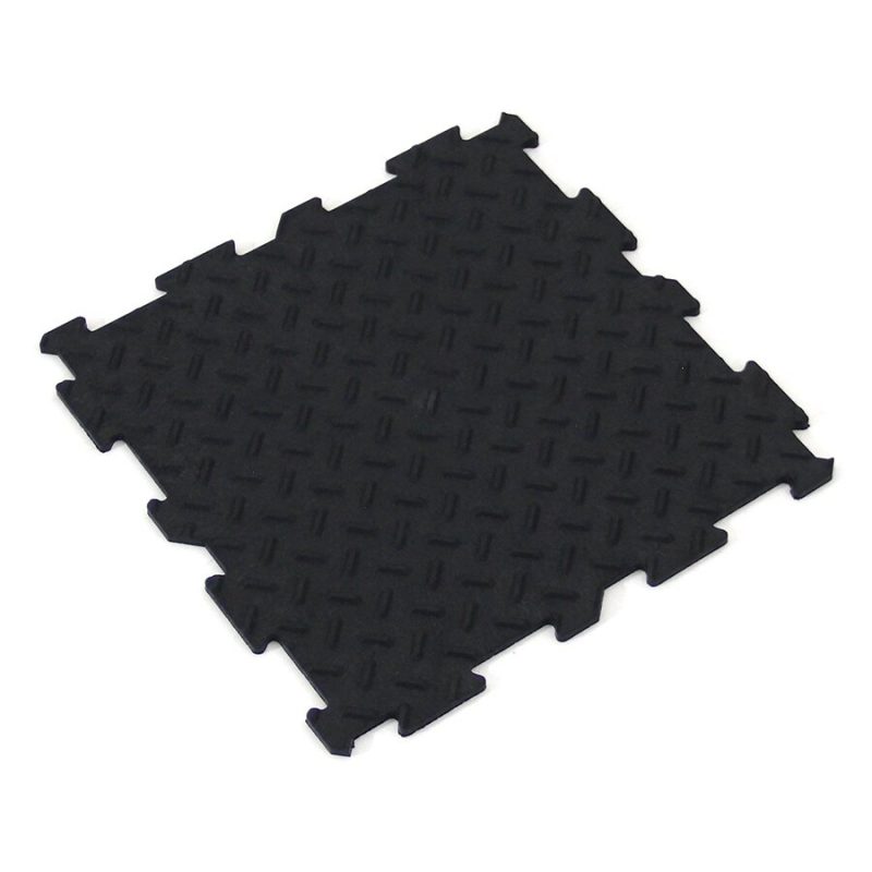 Černá gumová puzzle terasová dlažba FLOMA Alpha Tile - 30 x 30 x 0,5 cm - 10 ks (cena za 1 bal)
