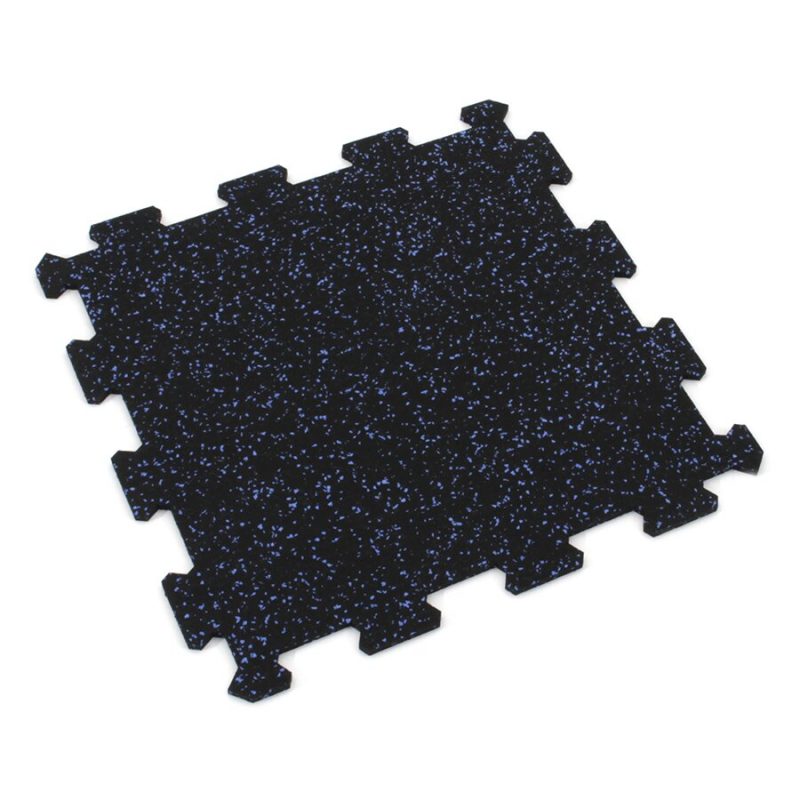 Černo-modrá gumová modulová puzzle dlažba (střed) FLOMA FitFlo SF1050 - 47,8 x 47,8 x 0,8 cm (cena za 1 ks)