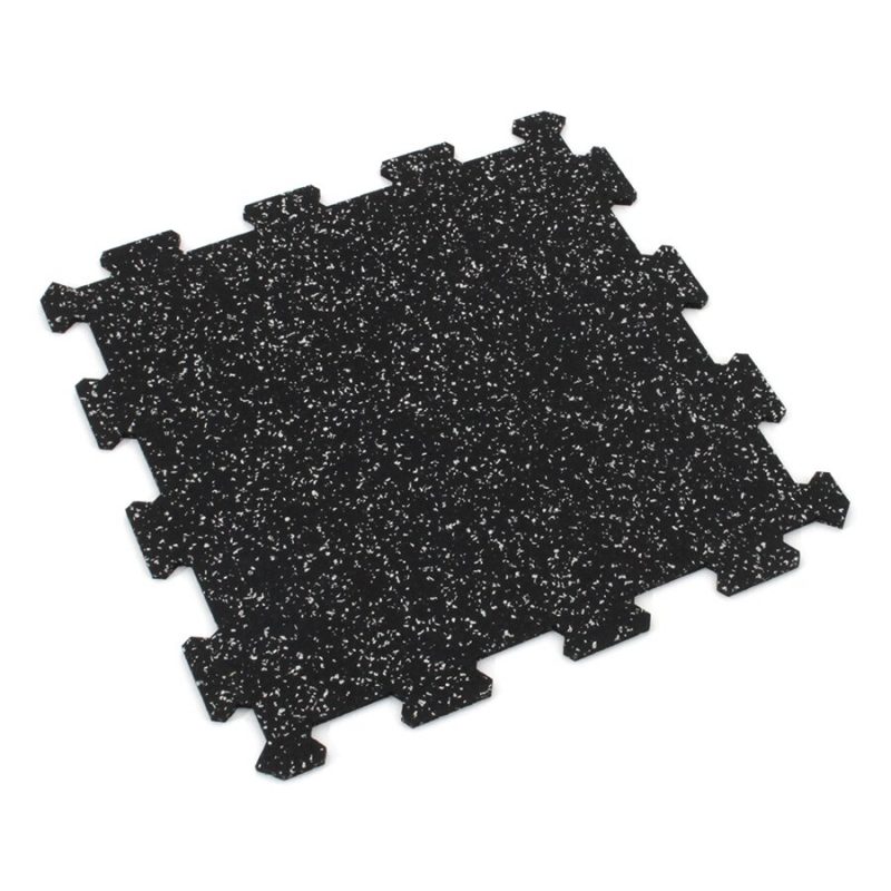 Černo-bílá gumová modulová puzzle dlažba (střed) FLOMA FitFlo SF1050 - 95,6 x 95,6 x 0,8 cm (cena za 1 ks)