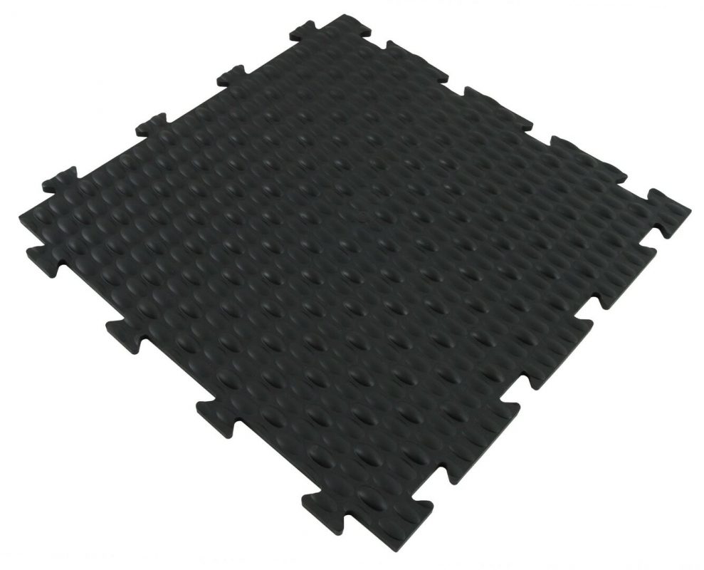 Černá PVC vinylová zátěžová puzzle protiúnavová dlažba Tenax - 47,5 x 47,5 x 0,8 cm (cena za 1 ks)