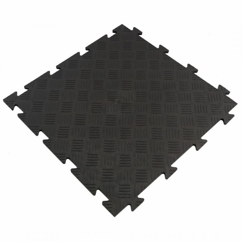 Černá PVC vinylová zátěžová puzzle protiskluzová dlažba Tenax - 47,5 x 47,5 x 0,8 cm (cena za 1 ks)
