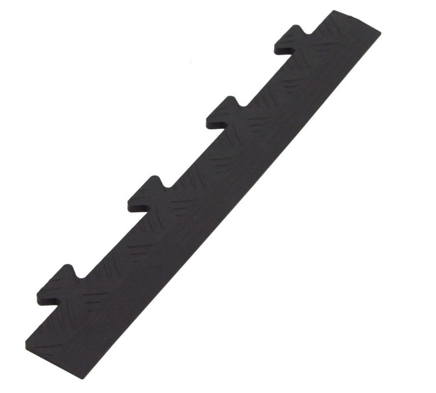 Černý (PVC) vinylový nájezd \"samec\" pro dlaždice Tenax - 48 x 7 x 0,8 cm (cena za 1 ks)