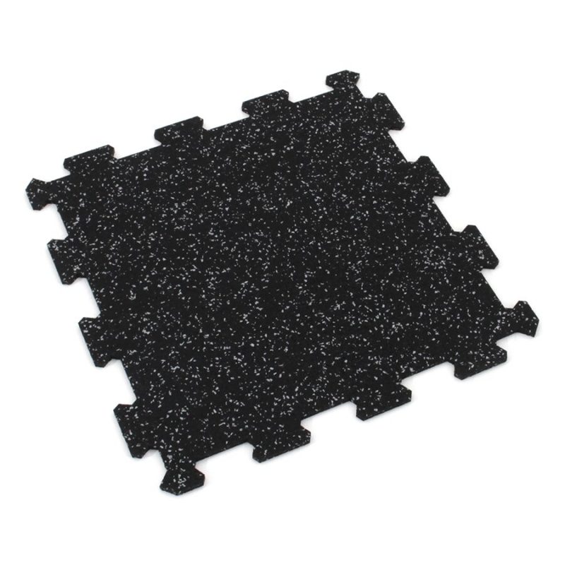 Černo-šedá gumová modulová puzzle dlažba (střed) FLOMA IceFlo SF1100 - 100 x 100 x 0,8 cm (cena za 1 ks)