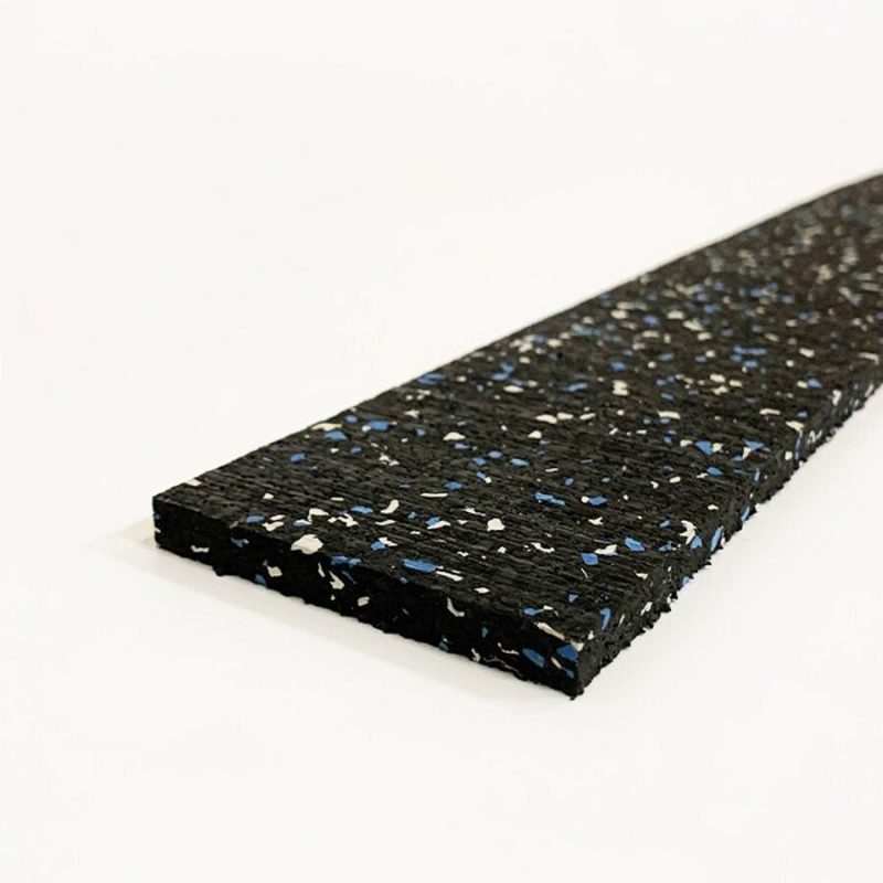 Černo-bílo-modrá gumová soklová podlahová lišta FLOMA SF1050 FitFlo - 200 x 7 cm a tloušťka 0,8 cm (cena za 1 ks)