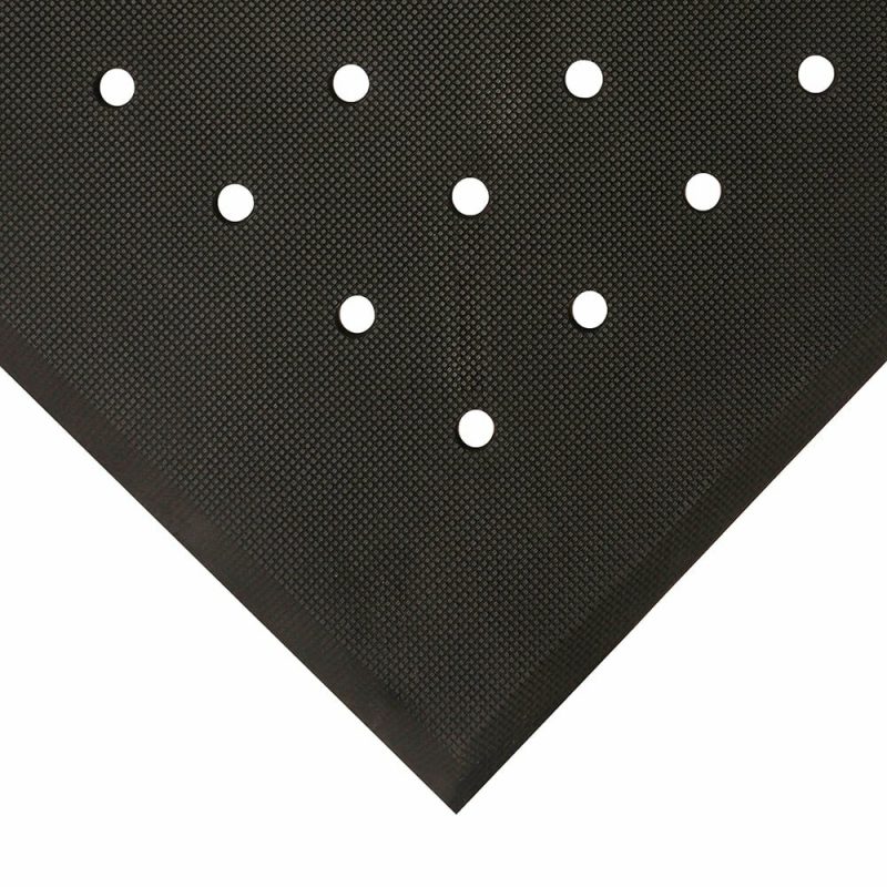 Černá pěnová protiúnavová hygienická děrovaná olejivzdorná rohož - 150 x 90 x 1,7 cm (cena za 1 ks)