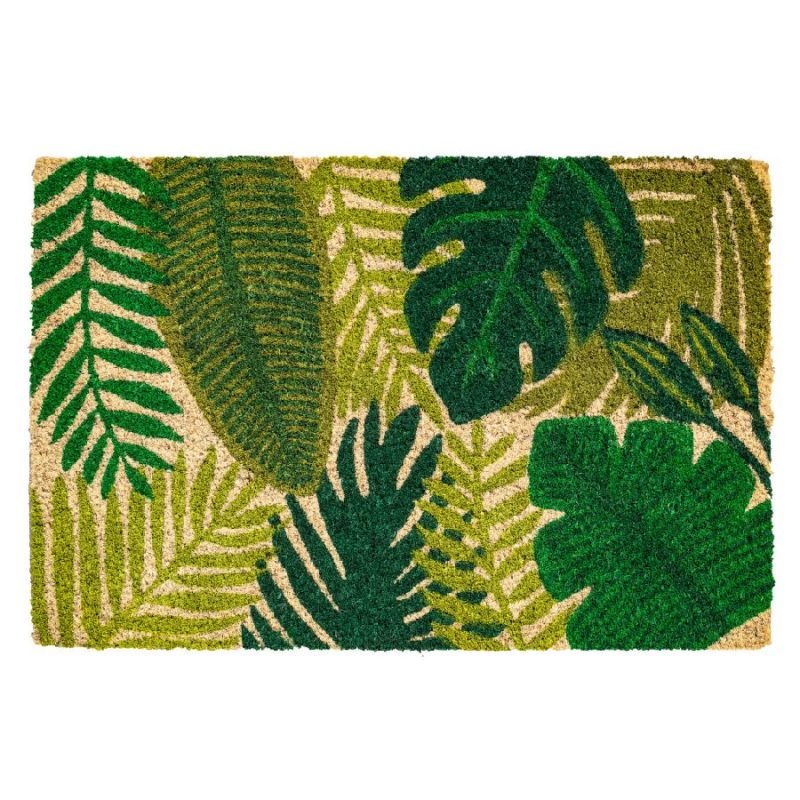 Kokosová vnitřní čistící vstupní rohož FLOMA Ruco Leaves - 40 x 60 x 1,5 cm (cena za 1 ks)