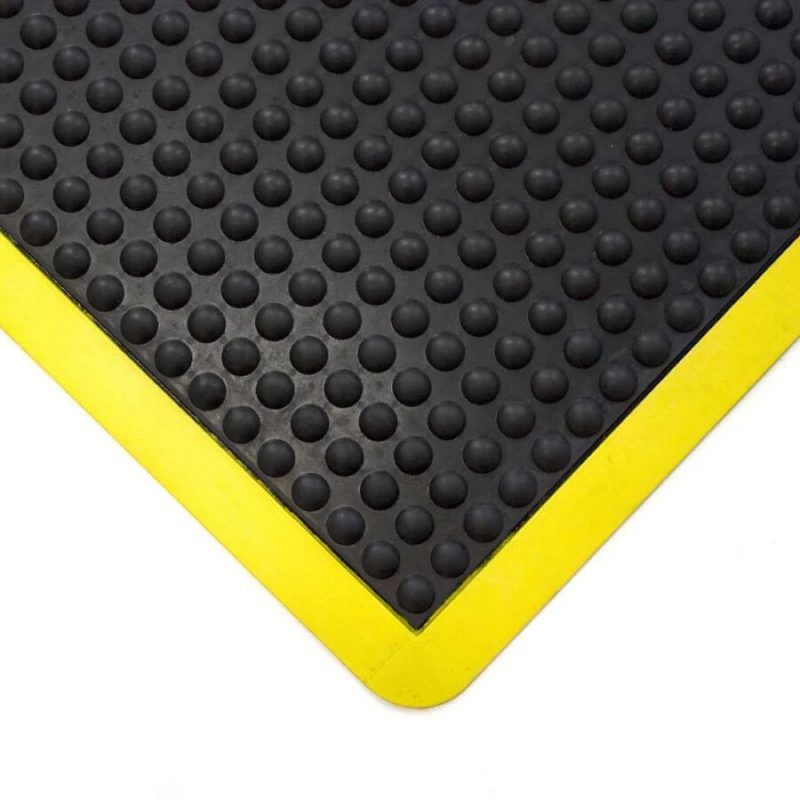 Černo-žlutá gumová protiúnavová rohož Bubble - 90 x 60 x 1,4 cm (cena za 1 ks)