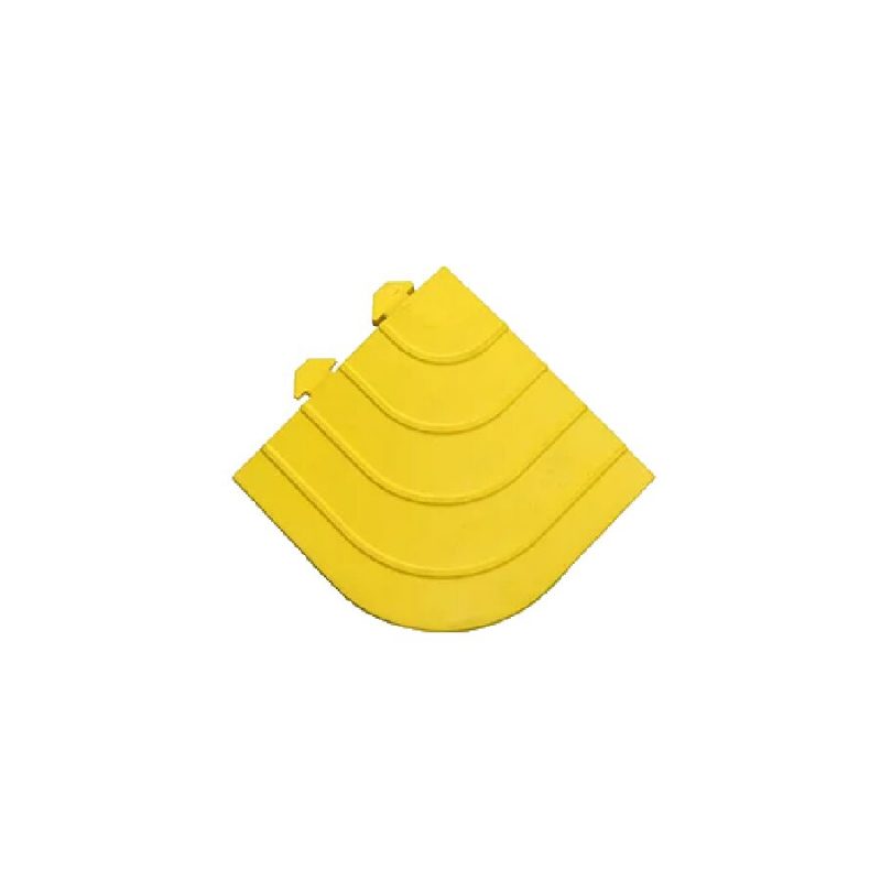 Žlutá gumová rohová náběhová hrana pro rohože Premium Fatigue - 15 x 15 x 2,4 cm (cena za 1 ks)