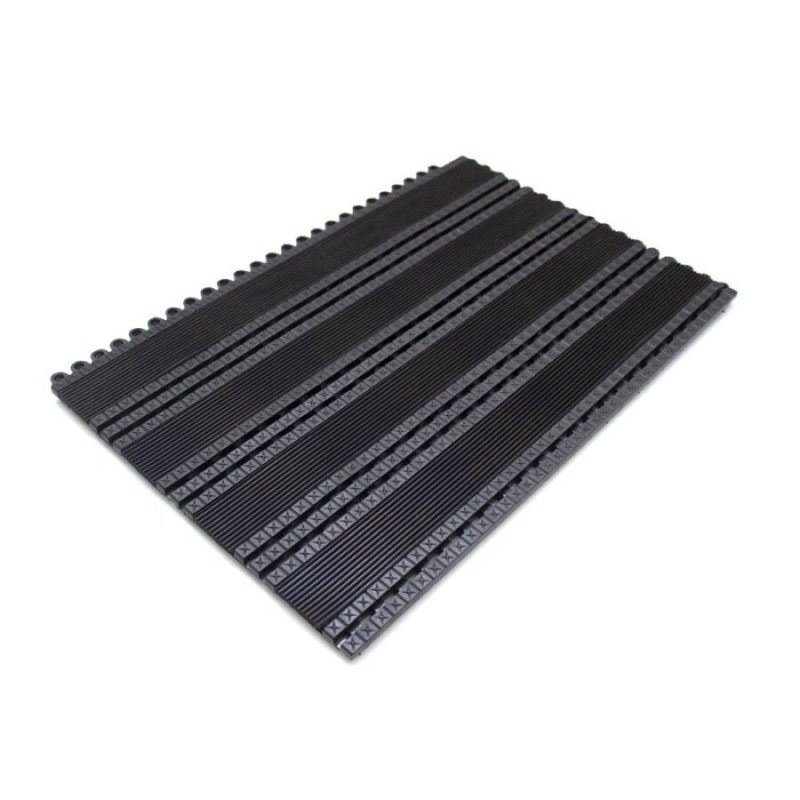 Černá textilní zátěžová děrovaná vstupní rohož Premier Ribbed (Cfl-S2) - 44 x 29 x 1,4 cm (cena za 1 ks)
