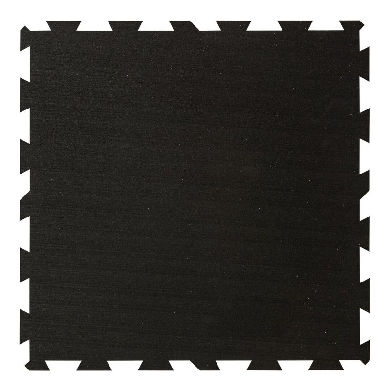 Černá gumová modulová puzzle dlažba (střed) FLOMA IceFlo SF1100 - 100 x 100 x 0,8 cm (cena za 1 ks)