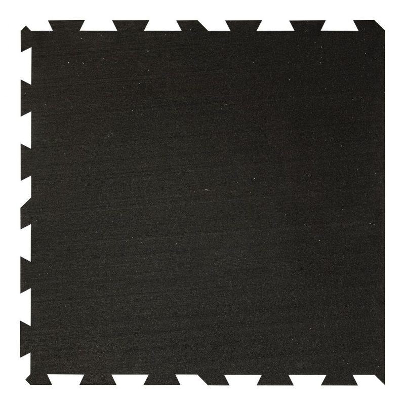 Černá gumová modulová puzzle dlažba (okraj) FLOMA IceFlo SF1100 - 100 x 100 x 0,8 cm (cena za 1 ks)