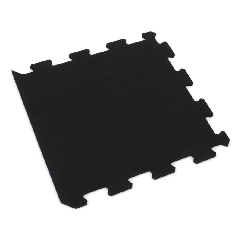 Černá gumová modulová puzzle dlažba (okraj) FLOMA FitFlo SF1050 - 50 x 50 x 0,8 cm (cena za 1 ks)