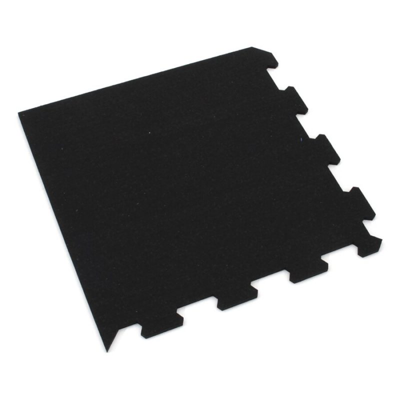 Černá gumová modulová puzzle dlažba (roh) FLOMA FitFlo SF1050 - 50 x 50 x 0,8 cm (cena za 1 ks)