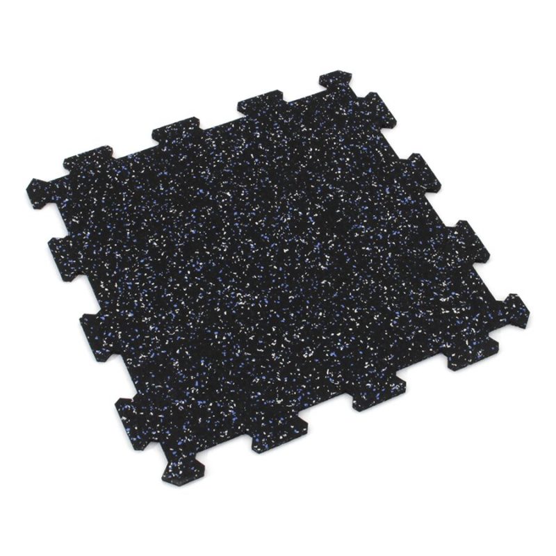 Černo-bílo-modrá gumová modulová puzzle dlažba (střed) FLOMA FitFlo SF1050 - 100 x 100 x 0,8 cm (cena za 1 ks)