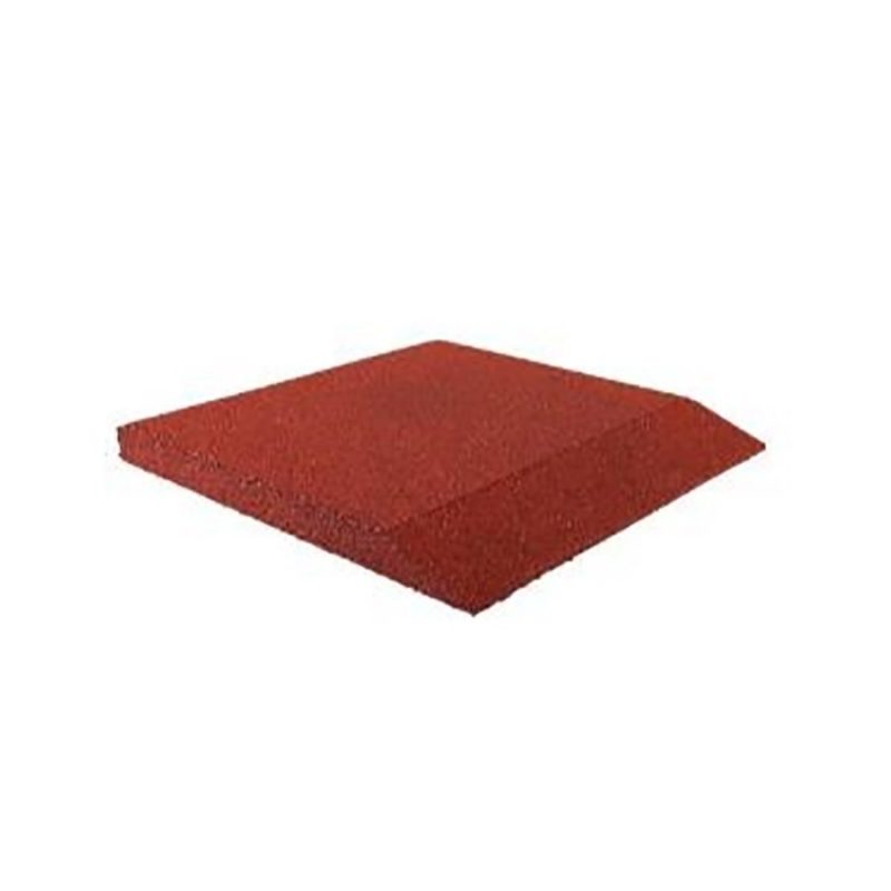 Červená gumová krajová hladká dlažba (V65/R00) FLOMA - 50 x 50 x 6,5 cm (cena za 1 ks)