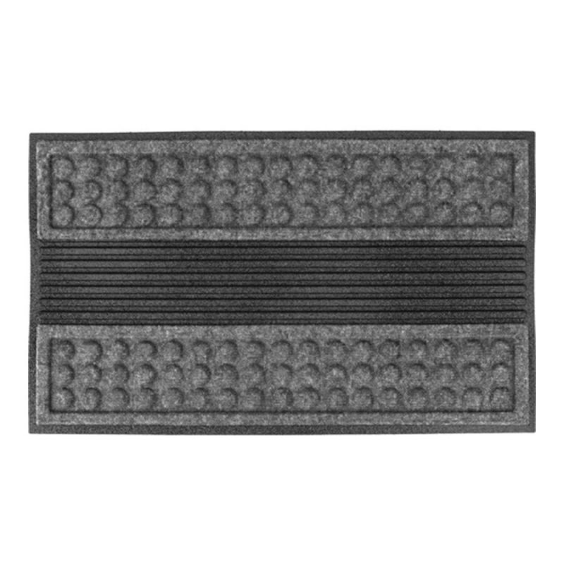 Šedá textilní gumová čistící vstupní rohož FLOMA Scrape - 45 x 75 x 1,3 cm (cena za 1 ks)