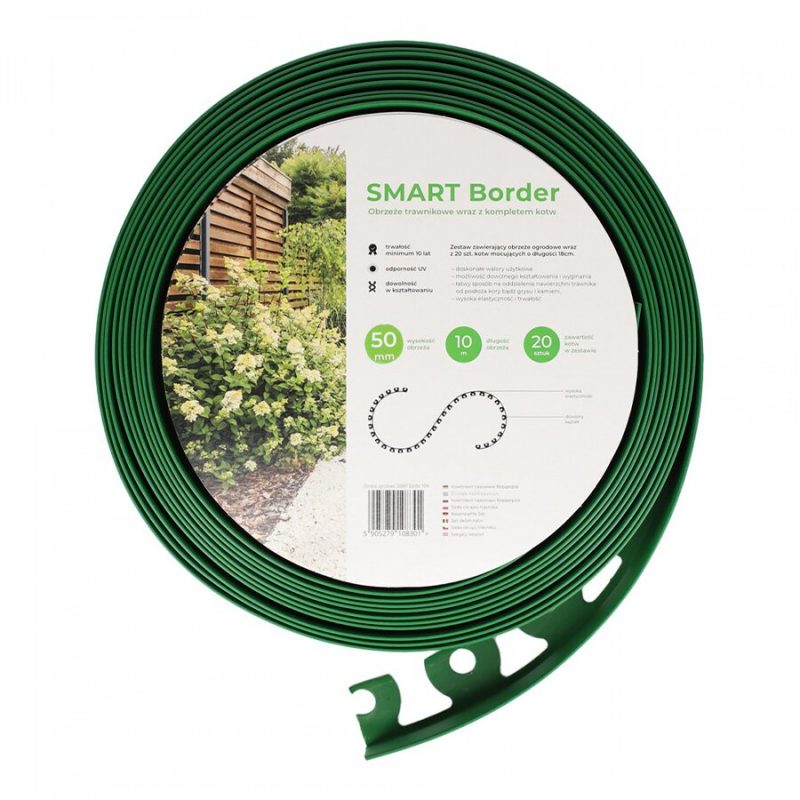 Zelený plastový zahradní obrubník Smart Border - 10 m x 0,2 cm x 5 cm (cena za 1 ks)