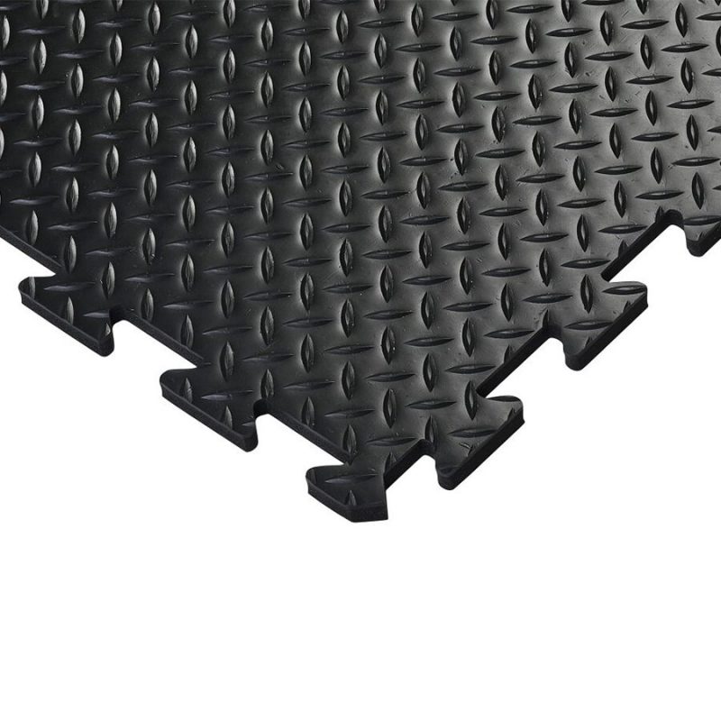 Černá gumová protiúnavová průmyslová dlažba (střed) - 50 x 50 x 1,5 cm (cena za 1 ks)