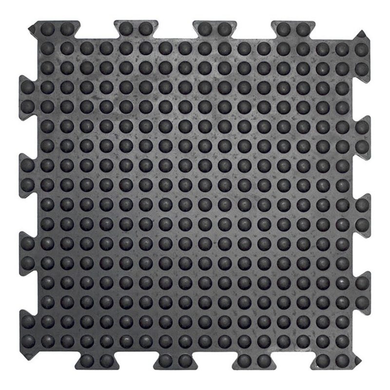 Černá gumová protiúnavová průmyslová dlažba (střed) - 50 x 50 x 1,35 cm (cena za 1 ks)