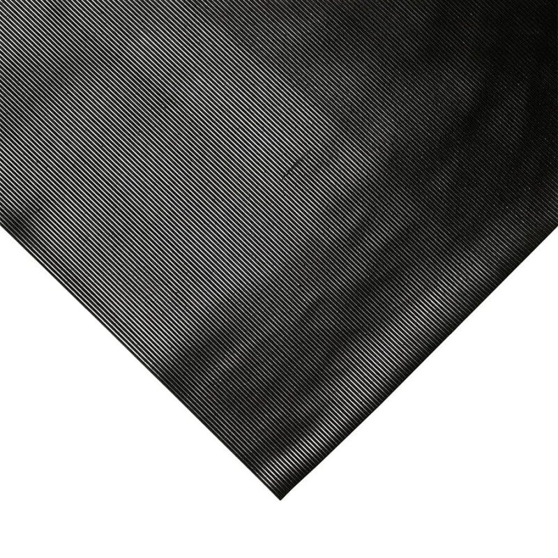 Černá rýhovaná protiskluzová průmyslová rohož COBARIB - 10 m x 90 cm x 3 mm (cena za 1 ks)