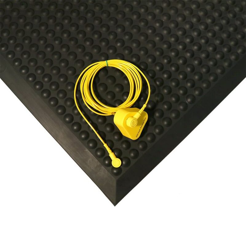 Černá gumová protiúnavová ESD rohož - 90 x 60 x 1,4 cm (cena za 1 ks)