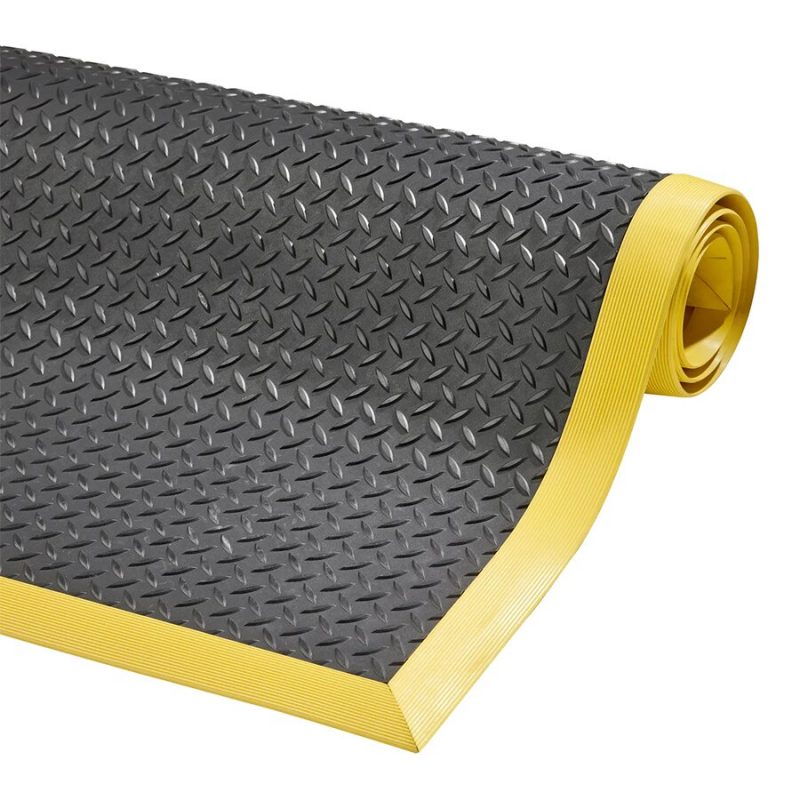 Černo-žlutá protiúnavová protiskluzová průmyslová rohož Cushion Flex - 210 x 91 x 1,27 cm (cena za 1 ks)