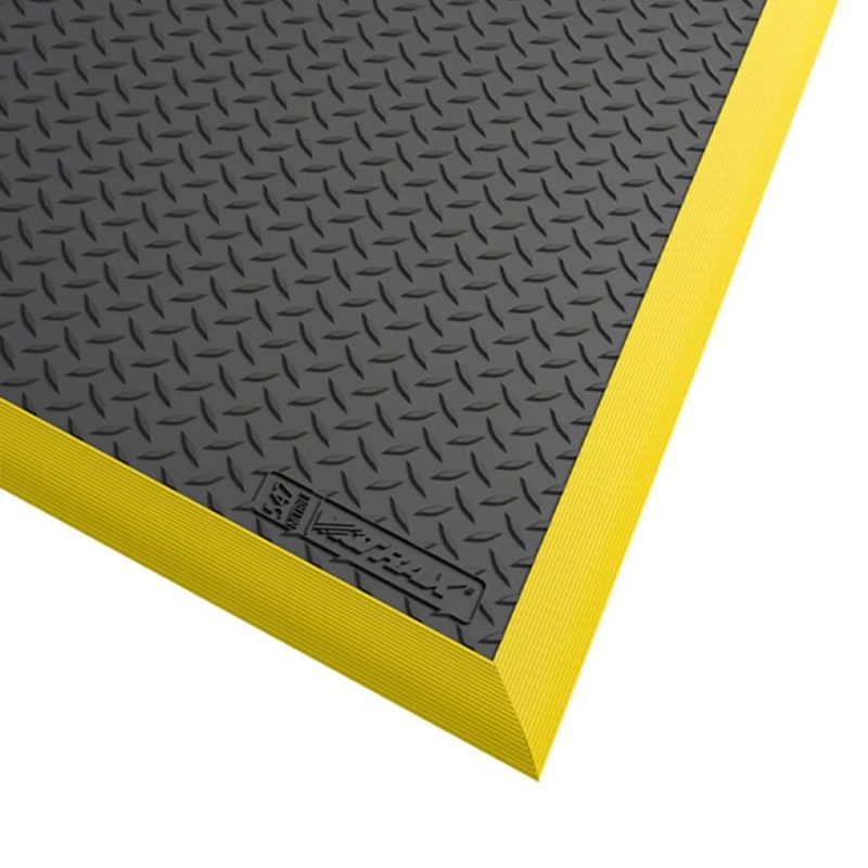 Černá gumová protiskluzová protiúnavová průmyslová rohož Diamond Flex - 163 x 97 x 1,84 cm (cena za 1 ks)