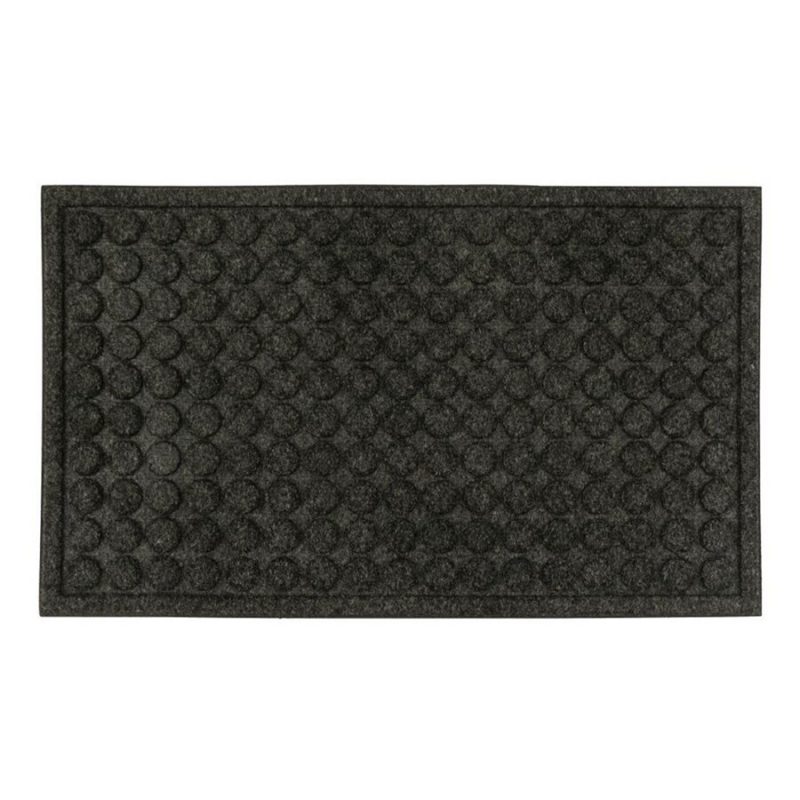 Antracitová textilní gumová čistící vstupní rohož FLOMA Rounds - 45 x 75 x 1,1 cm (cena za 1 ks)