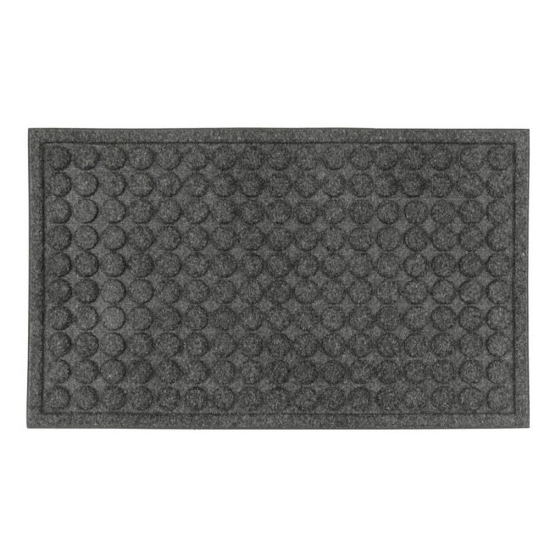 Šedá textilní gumová čistící vstupní rohož FLOMA Rounds - 45 x 75 x 1,1 cm (cena za 1 ks)