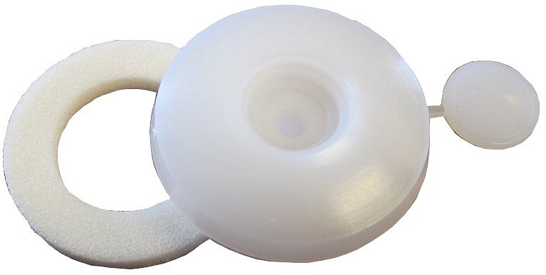 Přítlačný terčík "Button" bílý (vhodný pro sílu 4 - 35 mm) (cena za 1 ks)