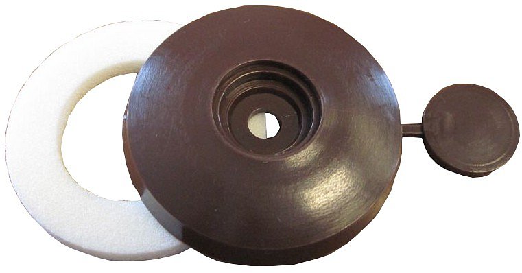 Přítlačný terčík "Button" hnědý (vhodný pro sílu 4 - 35 mm) (cena za 1 ks)