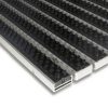 Foto - Černá hliníková čistící kartáčová venkovní vstupní rohož Alu Super - 100 x 100 x 1,7 cm