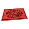 Foto - Červená textilní vstupní čistící vnitřní rohož Welcome - Deco, FLOMAT - délka 45 cm, šířka 75 cm a výška 0,3 cm