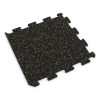 Foto - Černo-žlutá gumová modulová puzzle dlažba (okraj) FLOMA IceFlo SF1100 - 100 x 100 x 1 cm
