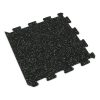 Foto - Černo-zelená gumová modulová puzzle dlažba (okraj) FLOMA IceFlo SF1100 - 100 x 100 x 1 cm