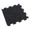 Foto - Černo-bílo-modrá gumová modulová puzzle dlažba (okraj) FLOMA FitFlo SF1050 - 100 x 100 x 1 cm