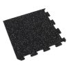 Foto - Černo-šedá gumová modulová puzzle dlažba (roh) FLOMA FitFlo SF1050 - 100 x 100 x 1 cm