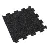 Foto - Černo-šedá gumová modulová puzzle dlažba (okraj) FLOMA FitFlo SF1050 - 50 x 50 x 1 cm