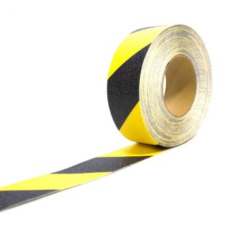 Černo-žlutá korundová protiskluzová páska - délka 18,3 m a šířka 5 cm