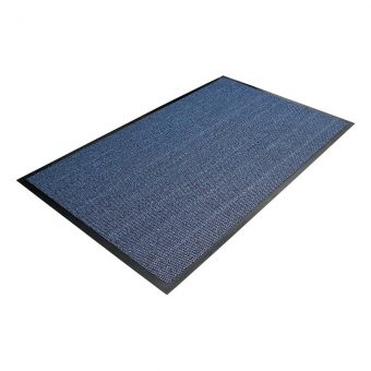 Modrá textilní čistící vnitřní vstupní rohož - 90 x 60 cm