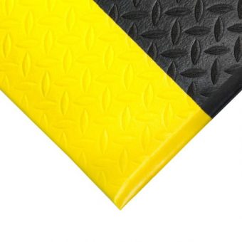 Černo-žlutá pěnová protiskluzová protiúnavová průmyslová rohož - 150 x 90 x 0,9 cm